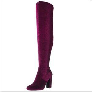 Steve Madden Emotion Burg Velvet Thigh Boots Sz 7M